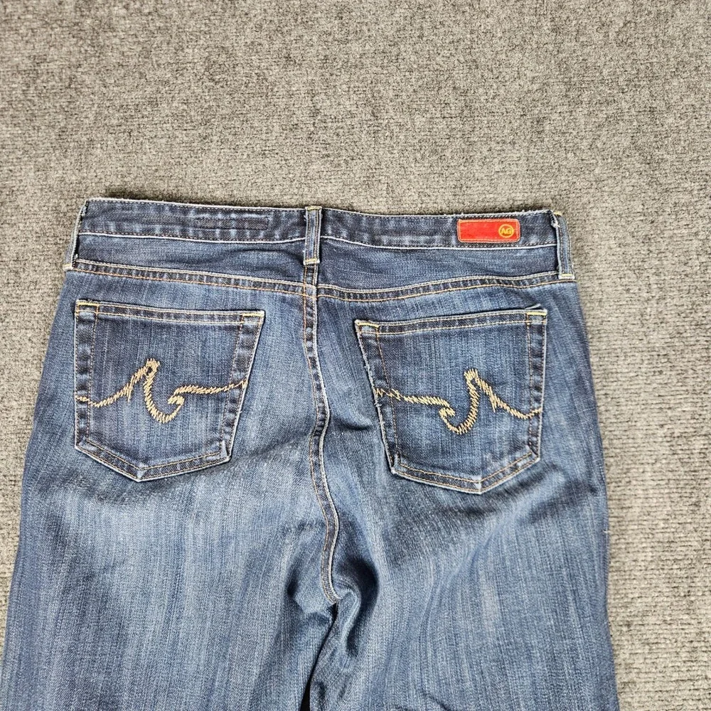 AG Adriano Goldschmied The Elite Flare Jeans Dark Wash Raw Hem 31R Made in USA